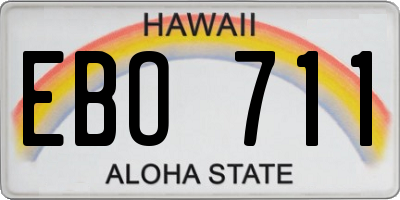 HI license plate EBO711