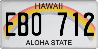 HI license plate EBO712