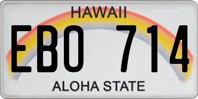 HI license plate EBO714