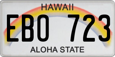 HI license plate EBO723