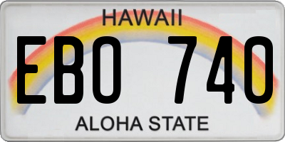 HI license plate EBO740