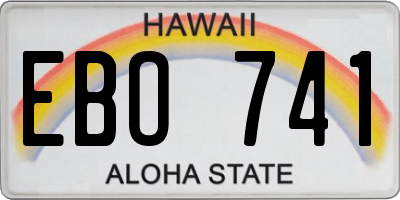 HI license plate EBO741