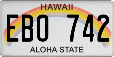 HI license plate EBO742