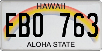 HI license plate EBO763