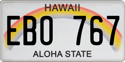 HI license plate EBO767
