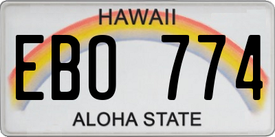 HI license plate EBO774