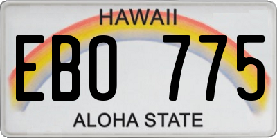 HI license plate EBO775