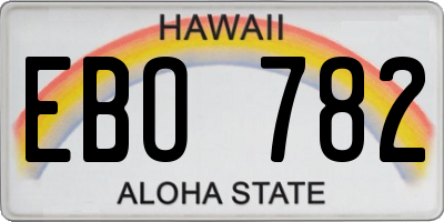 HI license plate EBO782