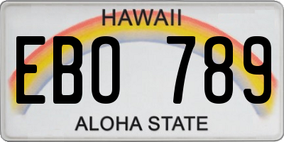 HI license plate EBO789