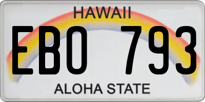 HI license plate EBO793