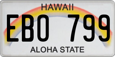 HI license plate EBO799