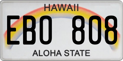 HI license plate EBO808