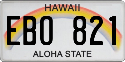 HI license plate EBO821