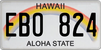 HI license plate EBO824