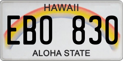 HI license plate EBO830