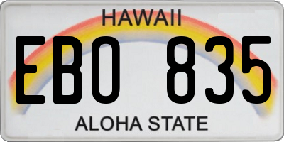 HI license plate EBO835