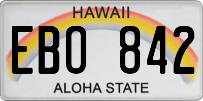 HI license plate EBO842