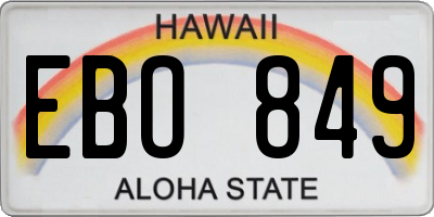 HI license plate EBO849