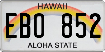 HI license plate EBO852