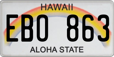 HI license plate EBO863