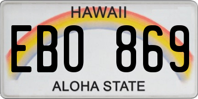 HI license plate EBO869