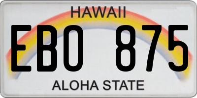 HI license plate EBO875