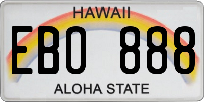 HI license plate EBO888