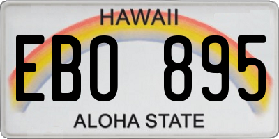 HI license plate EBO895