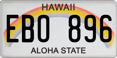 HI license plate EBO896