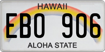 HI license plate EBO906