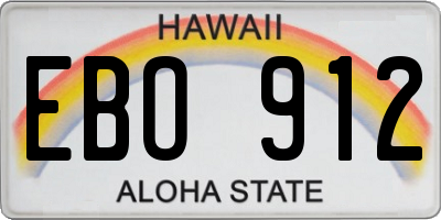 HI license plate EBO912