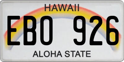 HI license plate EBO926