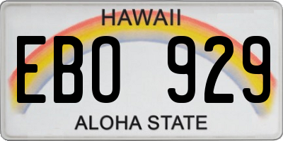 HI license plate EBO929