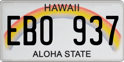 HI license plate EBO937