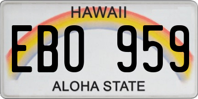 HI license plate EBO959