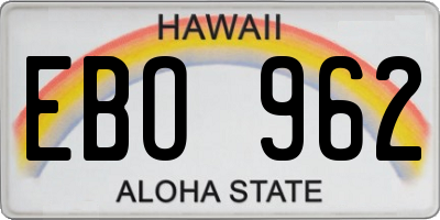HI license plate EBO962