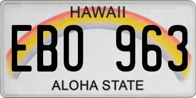 HI license plate EBO963