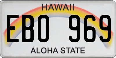 HI license plate EBO969