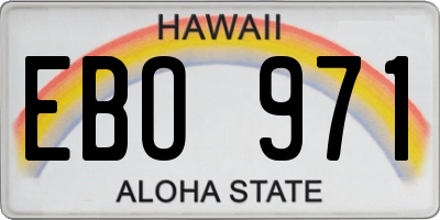 HI license plate EBO971