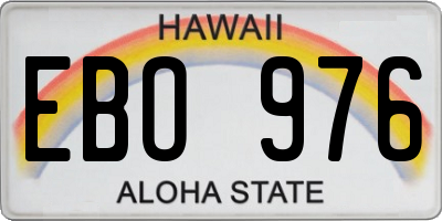 HI license plate EBO976