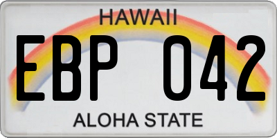 HI license plate EBP042