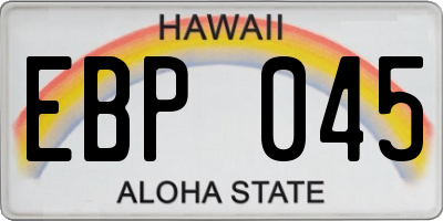 HI license plate EBP045