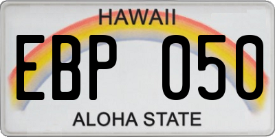 HI license plate EBP050