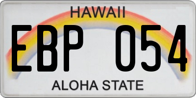 HI license plate EBP054