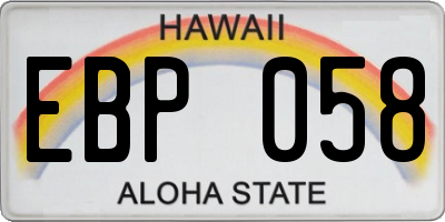 HI license plate EBP058