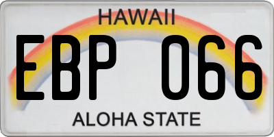 HI license plate EBP066