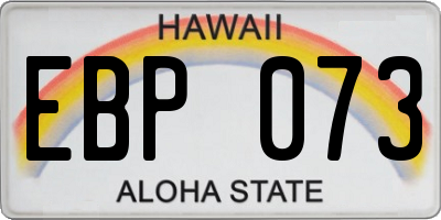 HI license plate EBP073