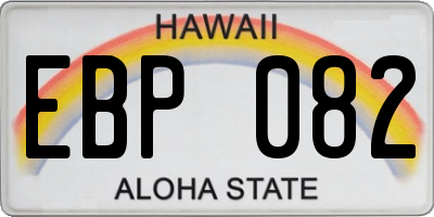 HI license plate EBP082