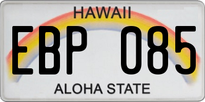 HI license plate EBP085
