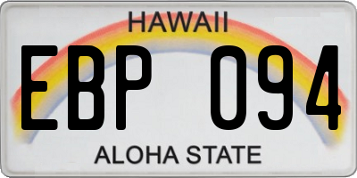 HI license plate EBP094